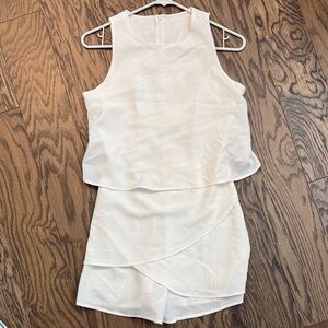 Elegant Cream Sleeveless Romper